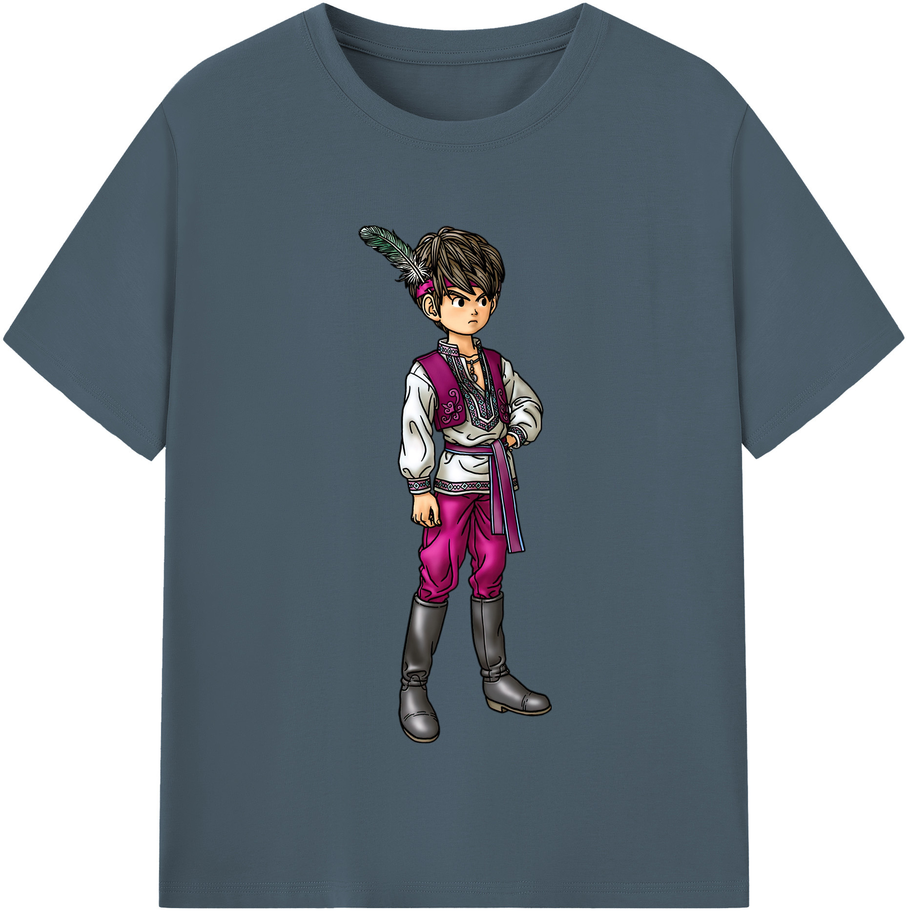 （画像用） ドラゴンクエスト Doragon Kuesuto Dragon Quest 綿100％半袖Tシャツ（フロントプリント）